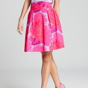 Nanette Lepore Jacy Skirt hibiscus 100% Silk Sz. 2